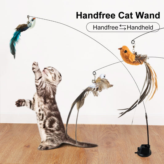Handfree Bird/Feather Cat Hunting Exercise Toy